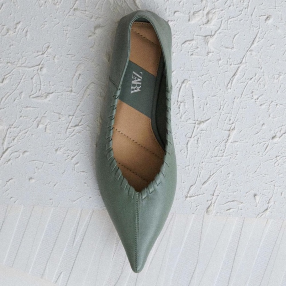 Zara Flat Soft Leather Shoes - Picture 2 of 14